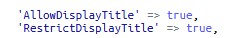 Default values for Display Title variables
